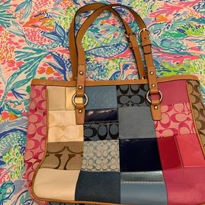 Multicolored Coach Tote